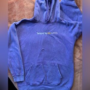 Purple Hoodie with Embroidered Text